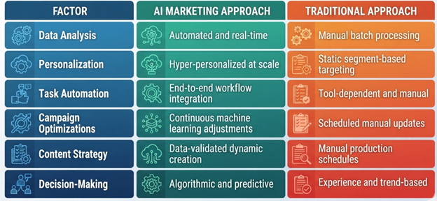 AI Marketing Agency vs Traditional Marketing Agency Table