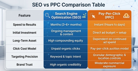 SEO vs PPC Comparison